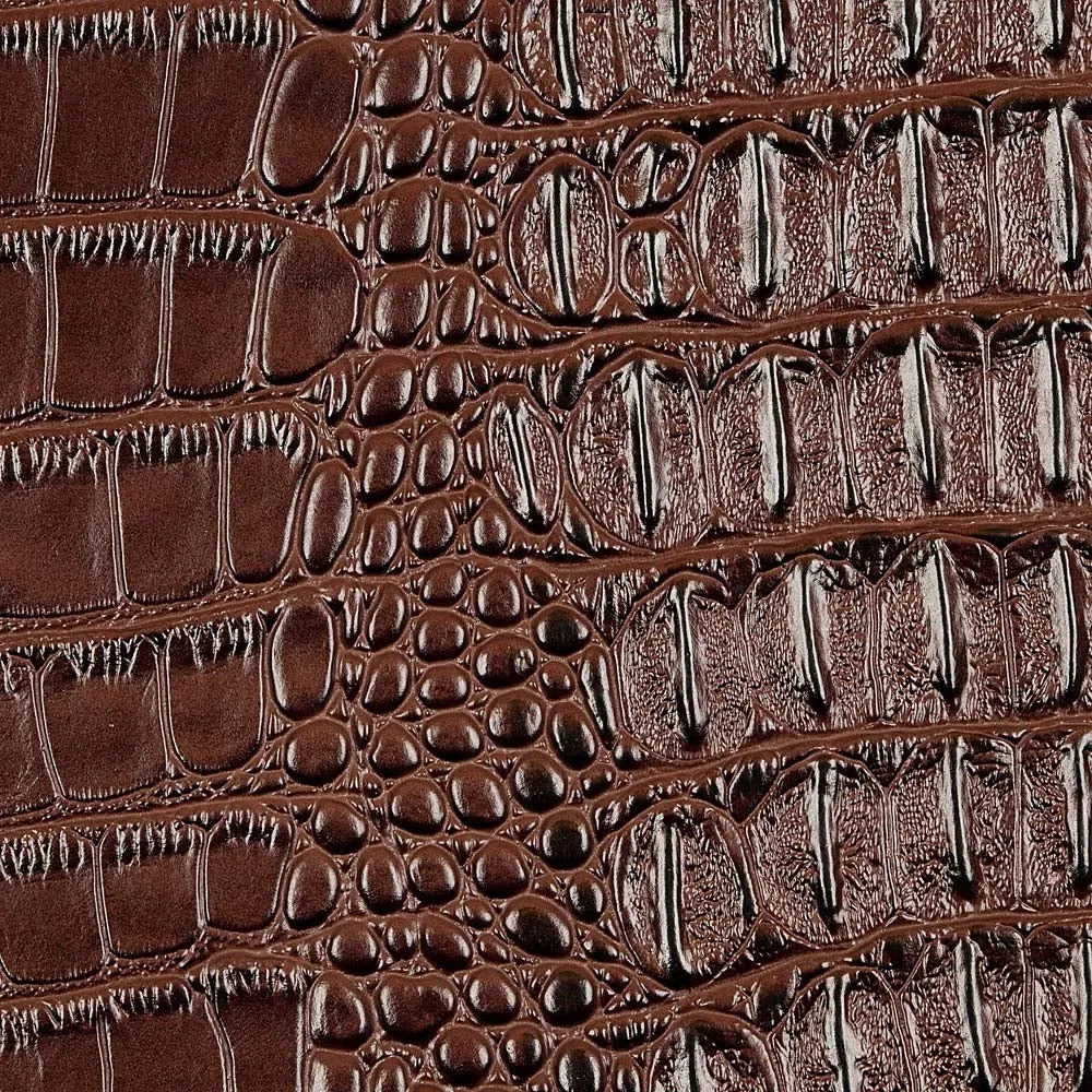 Dark Brown Metallic Gator Vinyl Fabric