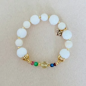 Delicate White Lotus Bracelet