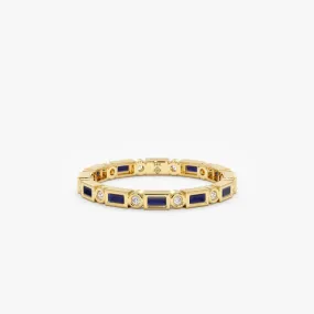 Diamond and Baguette Sapphire Eternity Ring, Tamia