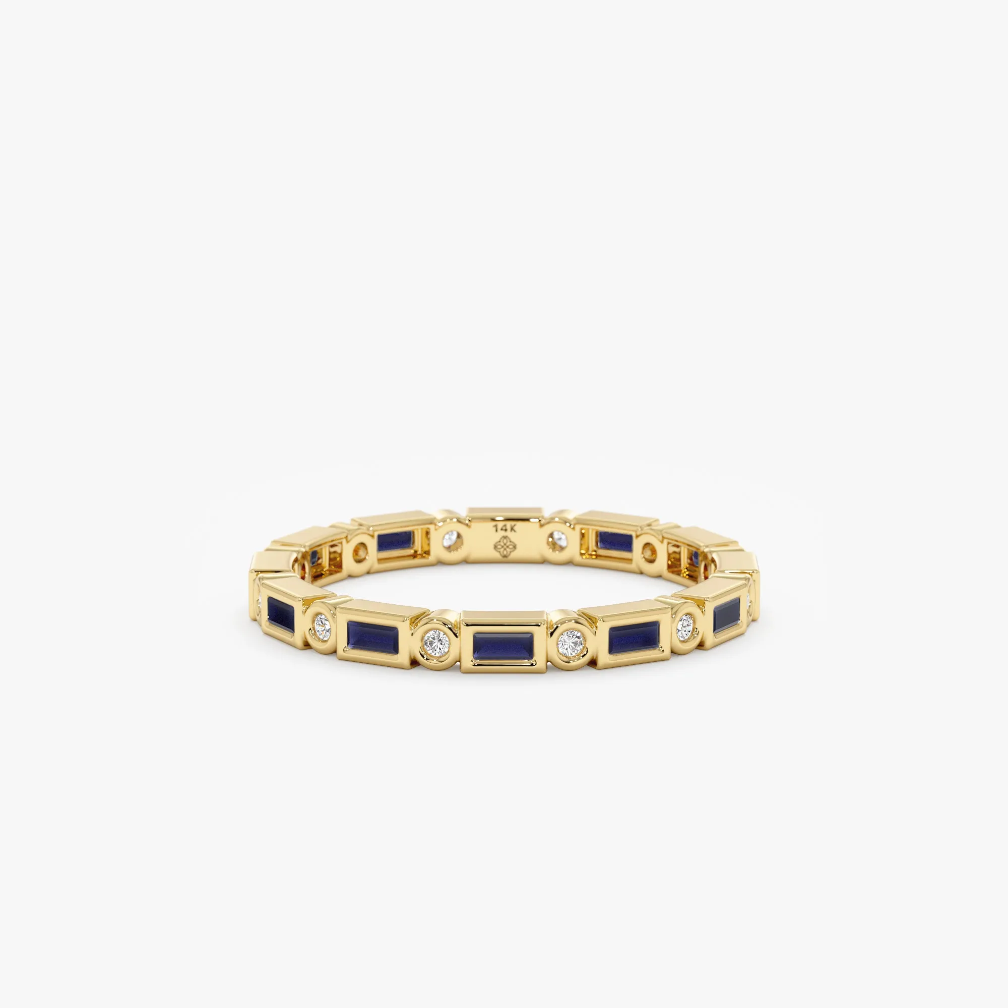 Diamond and Baguette Sapphire Eternity Ring, Tamia