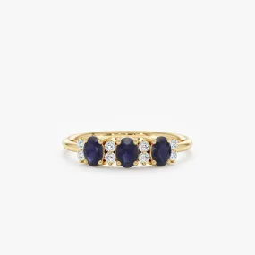 Diamond and Oval Sapphire Ring, Blair