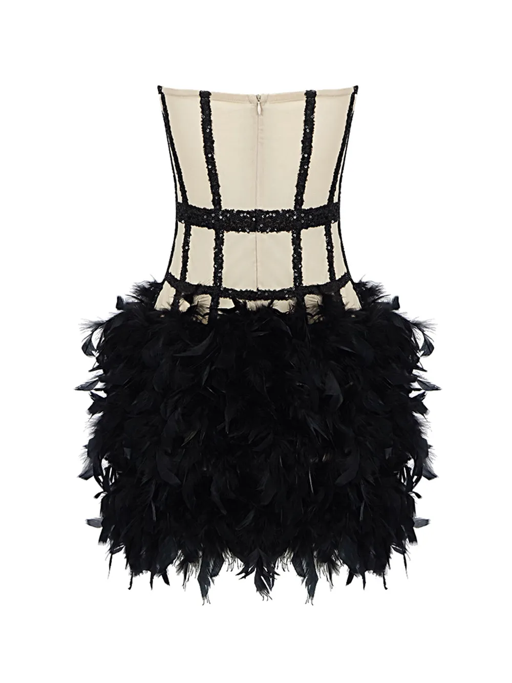 DIVANI Feathers Mini Dress