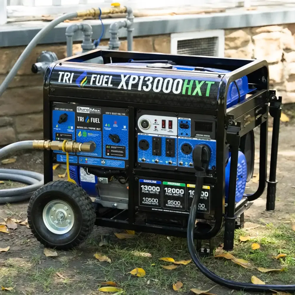 DuroMax XP13000HXT 13000 Watt Tri Fuel Portable HXT Generator with CO Alert