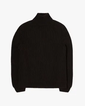 Edwin Roni High Collar Sweater - Dark Brown