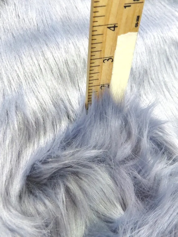 Eggplant Solid Shaggy Long Pile Faux Fur Fabric / By The Yard (Closeout)