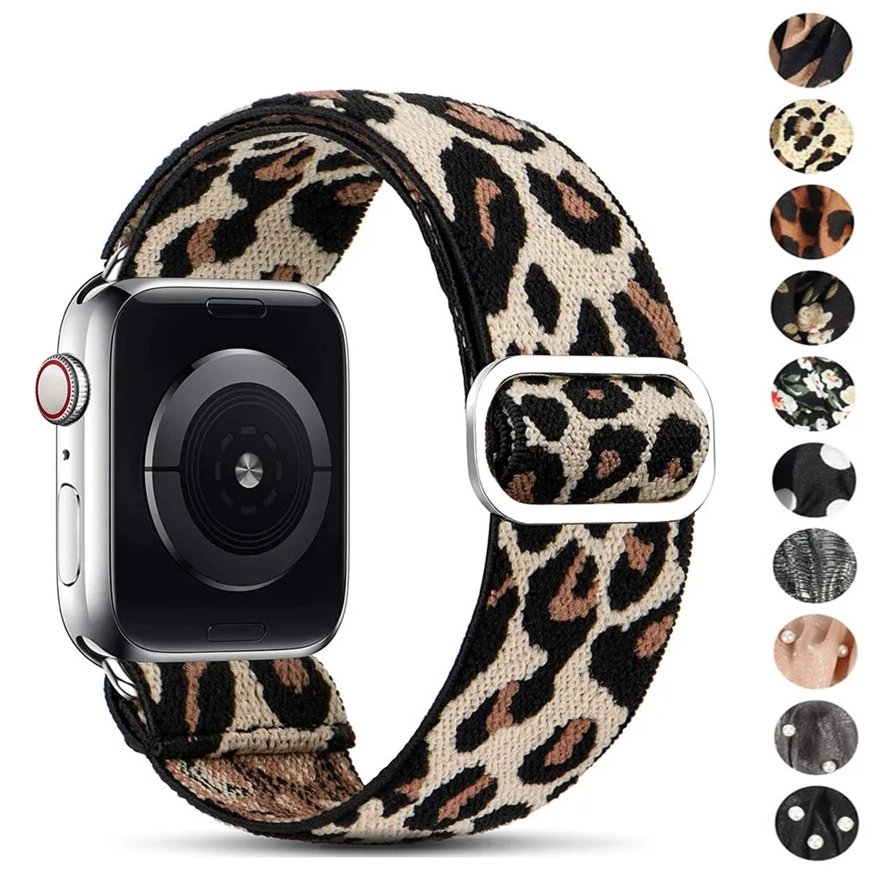 Elastic Scrunchie Style Strap with buckle for Apple Watch band