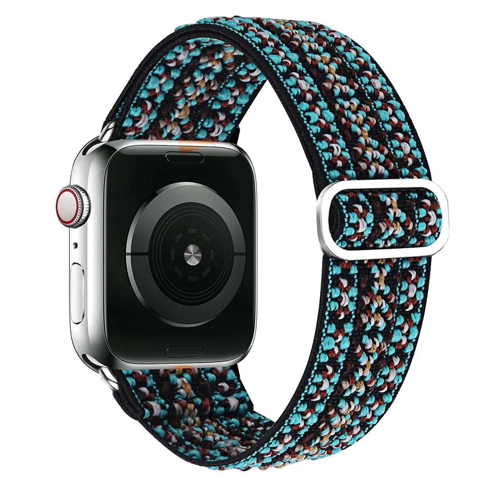 Elastic Scrunchie Style Strap with buckle for Apple Watch band