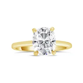 Elongated Cushion Moissanite Solitaire Engagement Ring 10x8mm Around 3.58ct