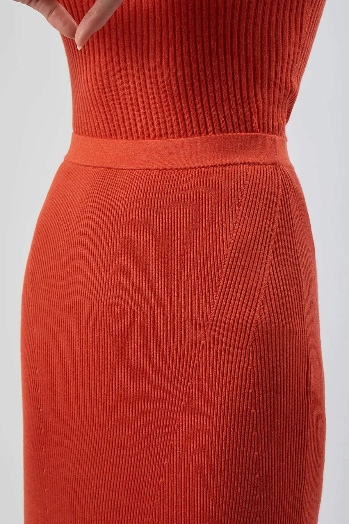 Epper Knit Skirt in Spice Cashmere Silk