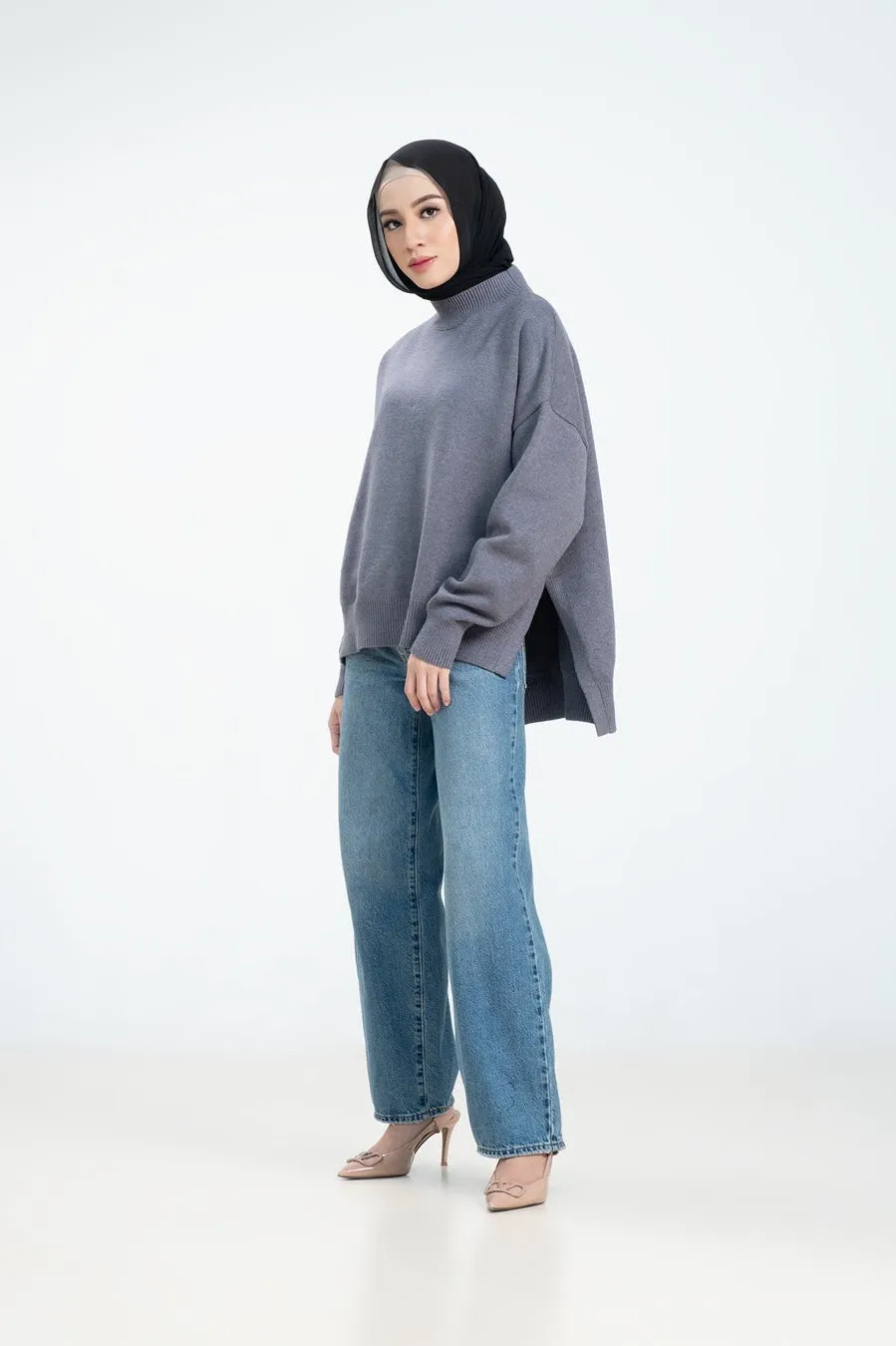 Esmee Sweater - Dark Grey - Sweater Atasan Knitwear Wanita - KW1720180