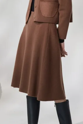 Extra thick A-shaped cashmere skirt