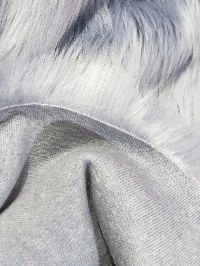 Faux Fake Fur Solid Shaggy Long Pile Fabric / Lavender / 15 Yard Bolt