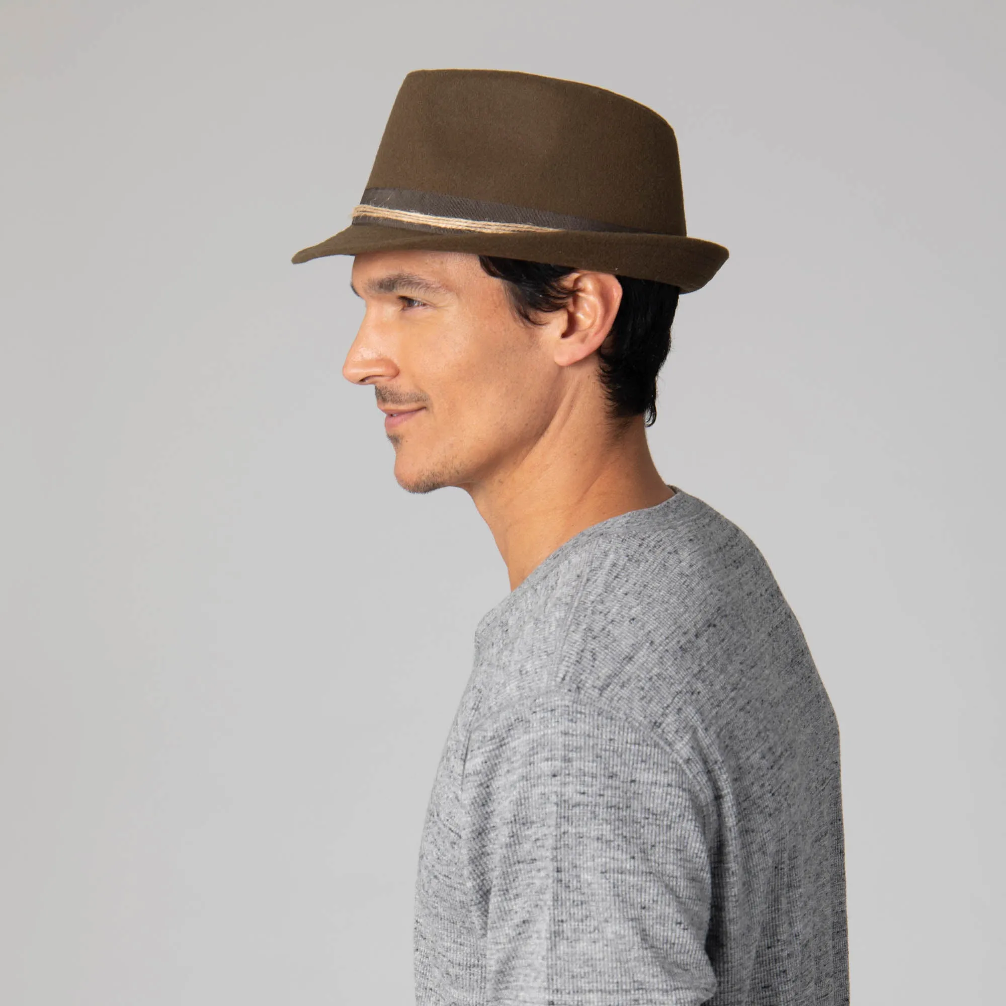 Faux Felt Stingy Brim Fedora