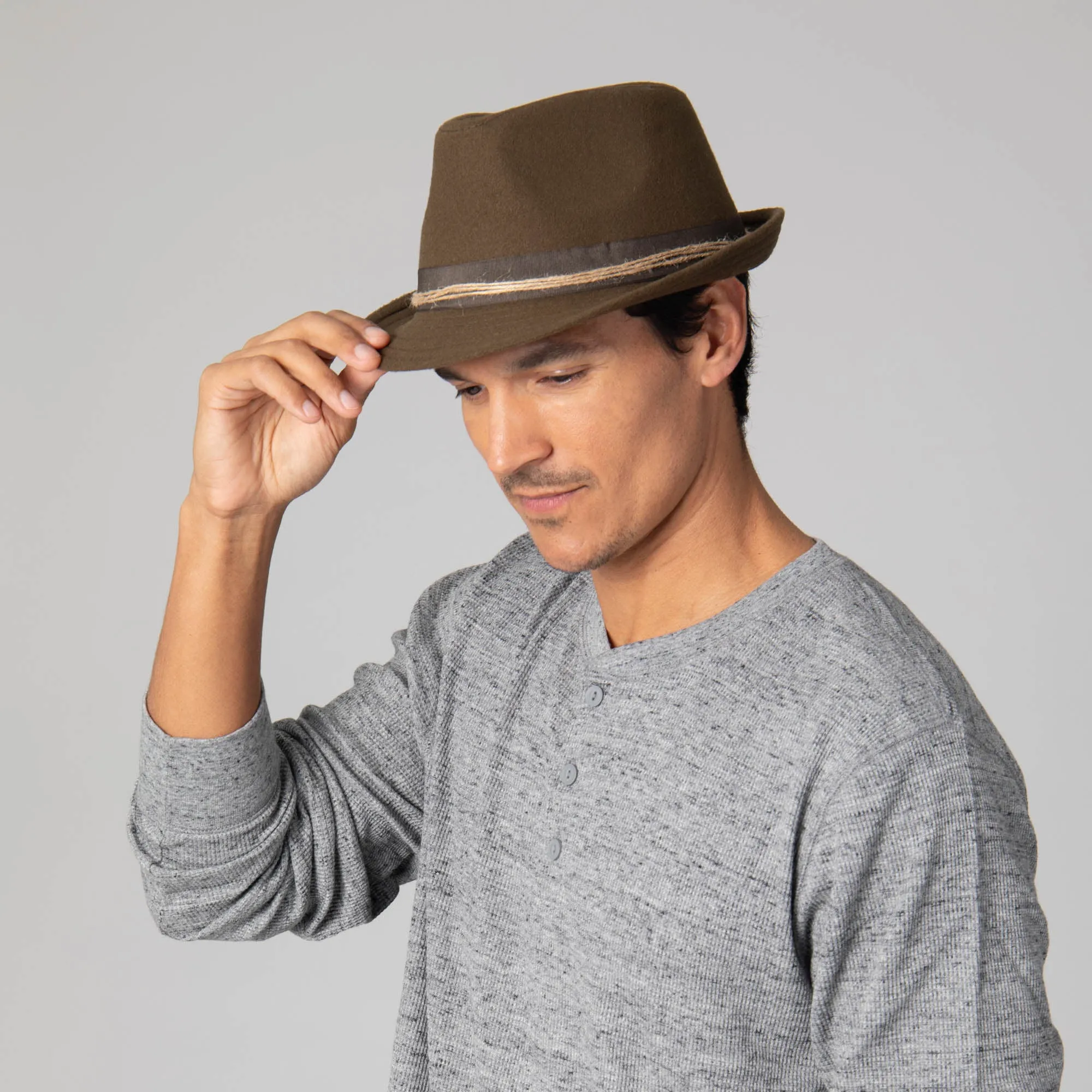 Faux Felt Stingy Brim Fedora