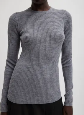 Feather Weight Ribbed Crewneck Pullover