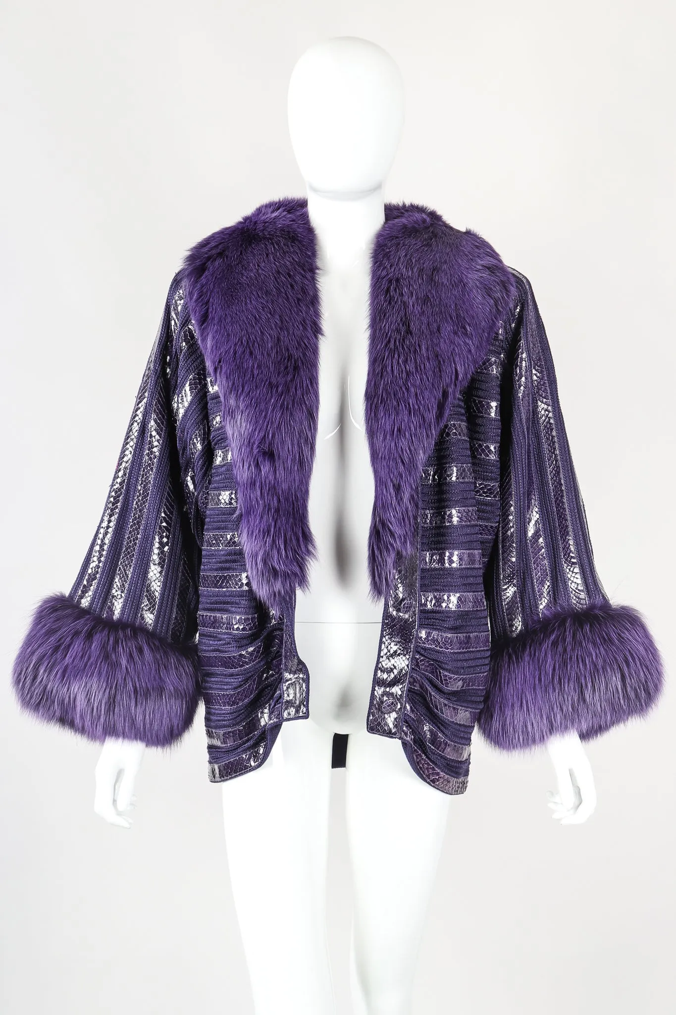 Fur Collar Snake Stripe Jacket