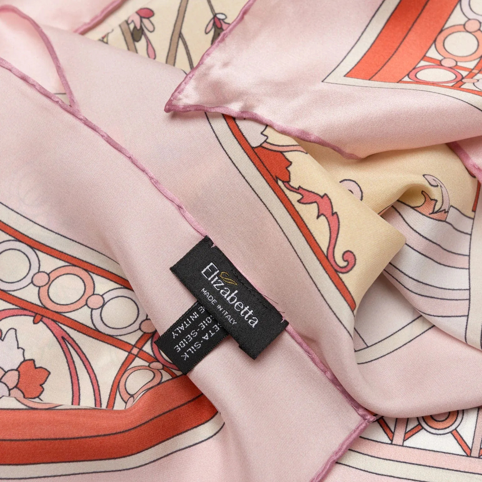 Garden of Dreams - Hand Rolled Silk Foulard - Pink