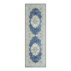 GARVEE Boho Vintage 2x6 Runner Rug, Traditional Washable Floral Print Carpet with Non-Slip Rubber Backing, Low Pile - Foldable Mat for Entryways Hallways Kitchens