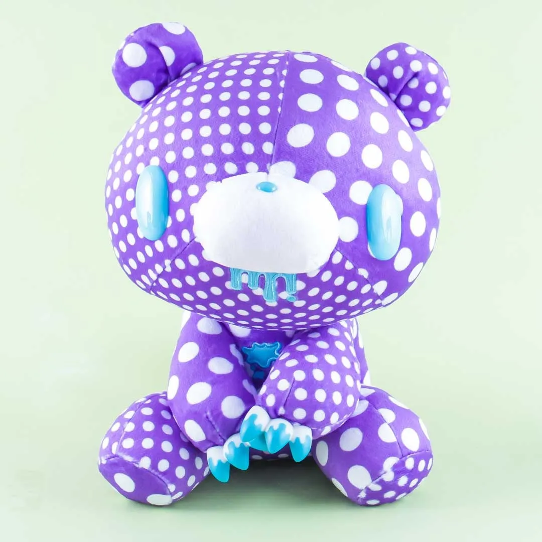 Gloomy Bear Plushie - Purple With Dots & Blood / Big