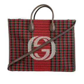 Gucci - NEW Large Houndstooth GG Tote w / Shoulder Strap