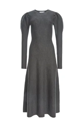 Hannah Knit Dress in Charcoal Melange Merino Wool Cashmere