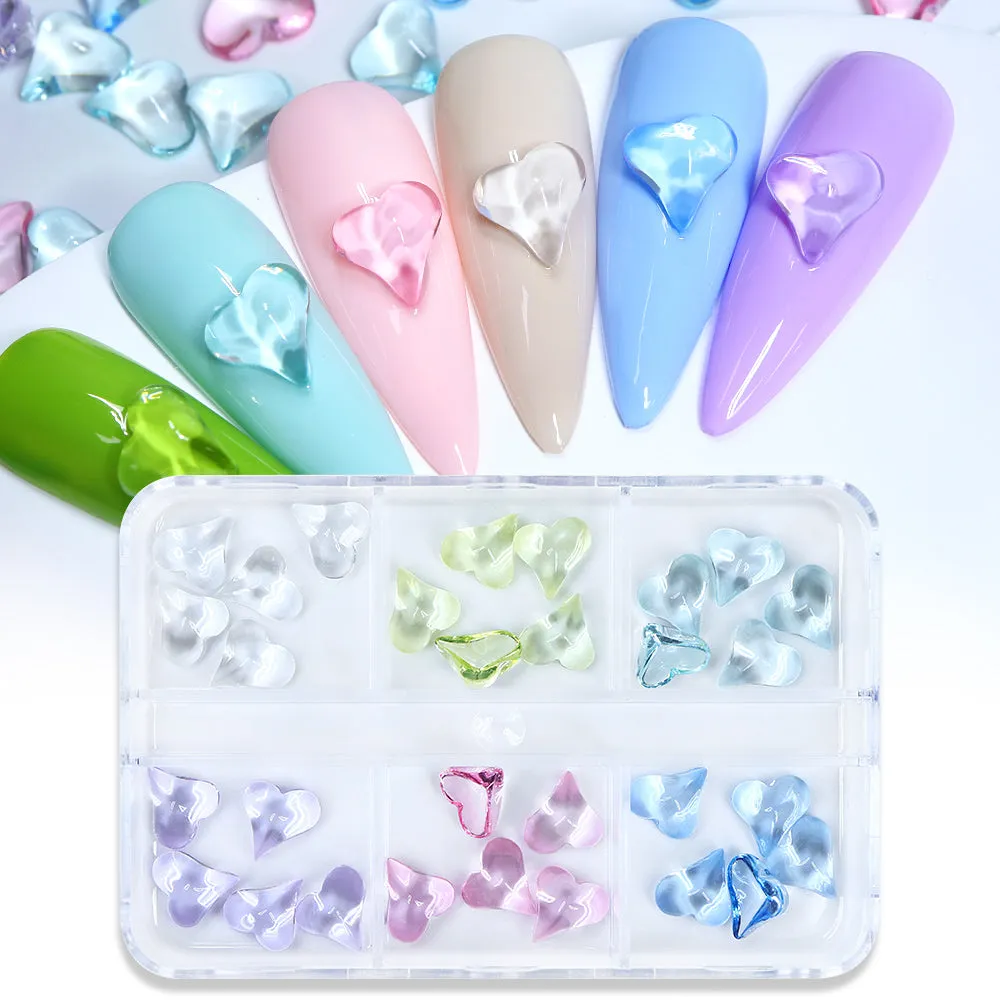 Heart Nail Art Resin Jewelry Transparent Crystals Rhinestones 1 Box