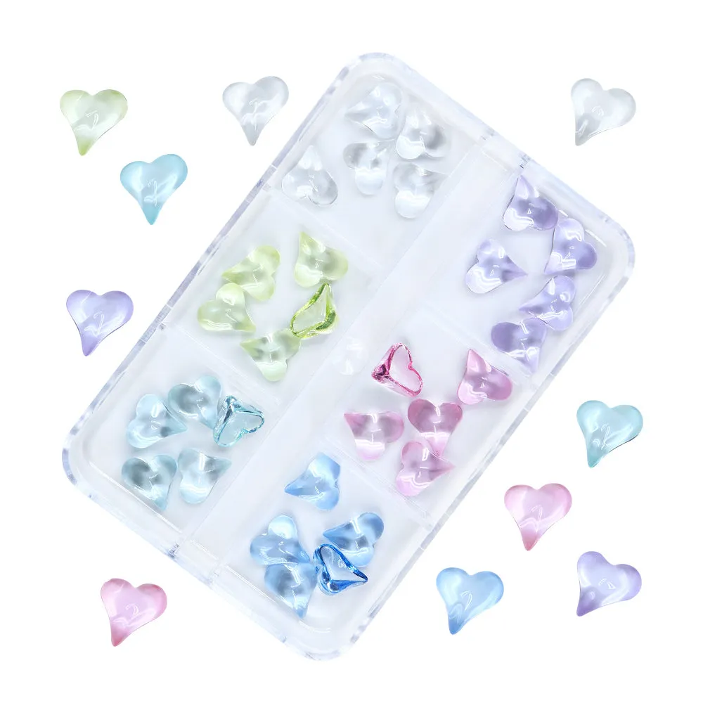 Heart Nail Art Resin Jewelry Transparent Crystals Rhinestones 1 Box