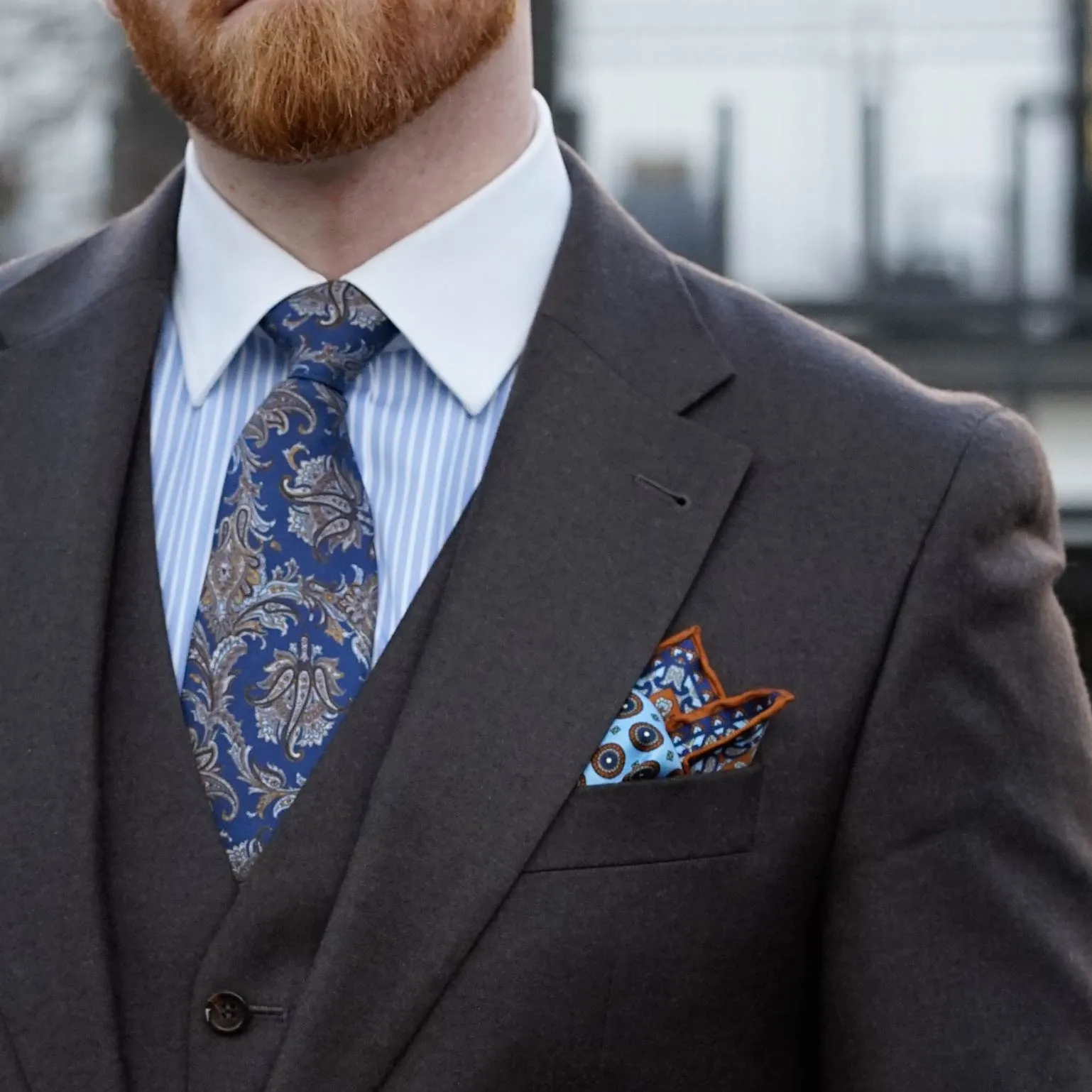 Imola - Silk Pocket Square - Sky Blue