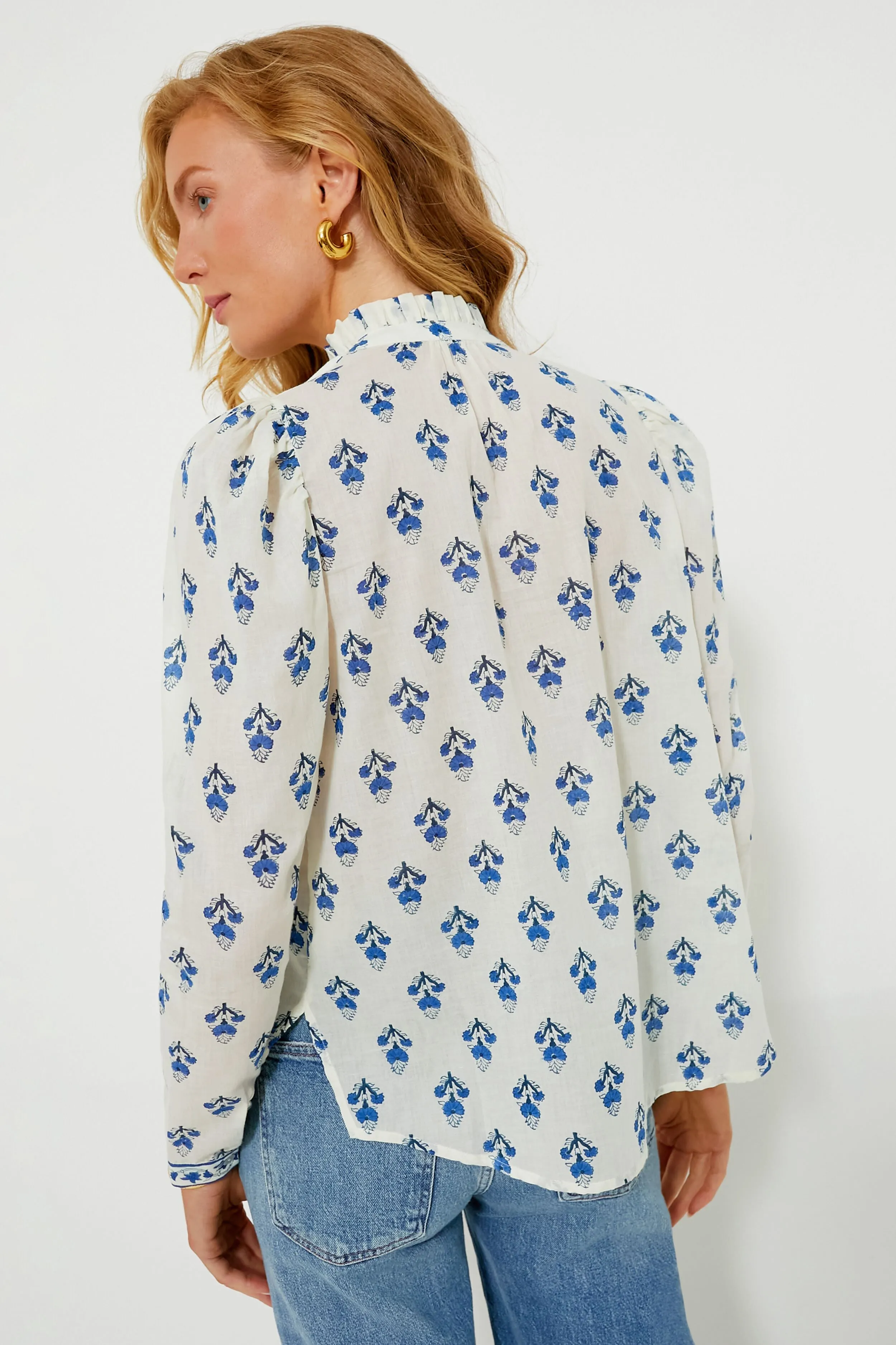 Ivory Indigo Artemis Bhutti Shirt