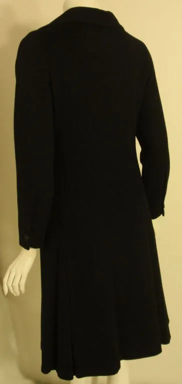 JAMES GALANOS 1960s Black Cashmere Coat Dress