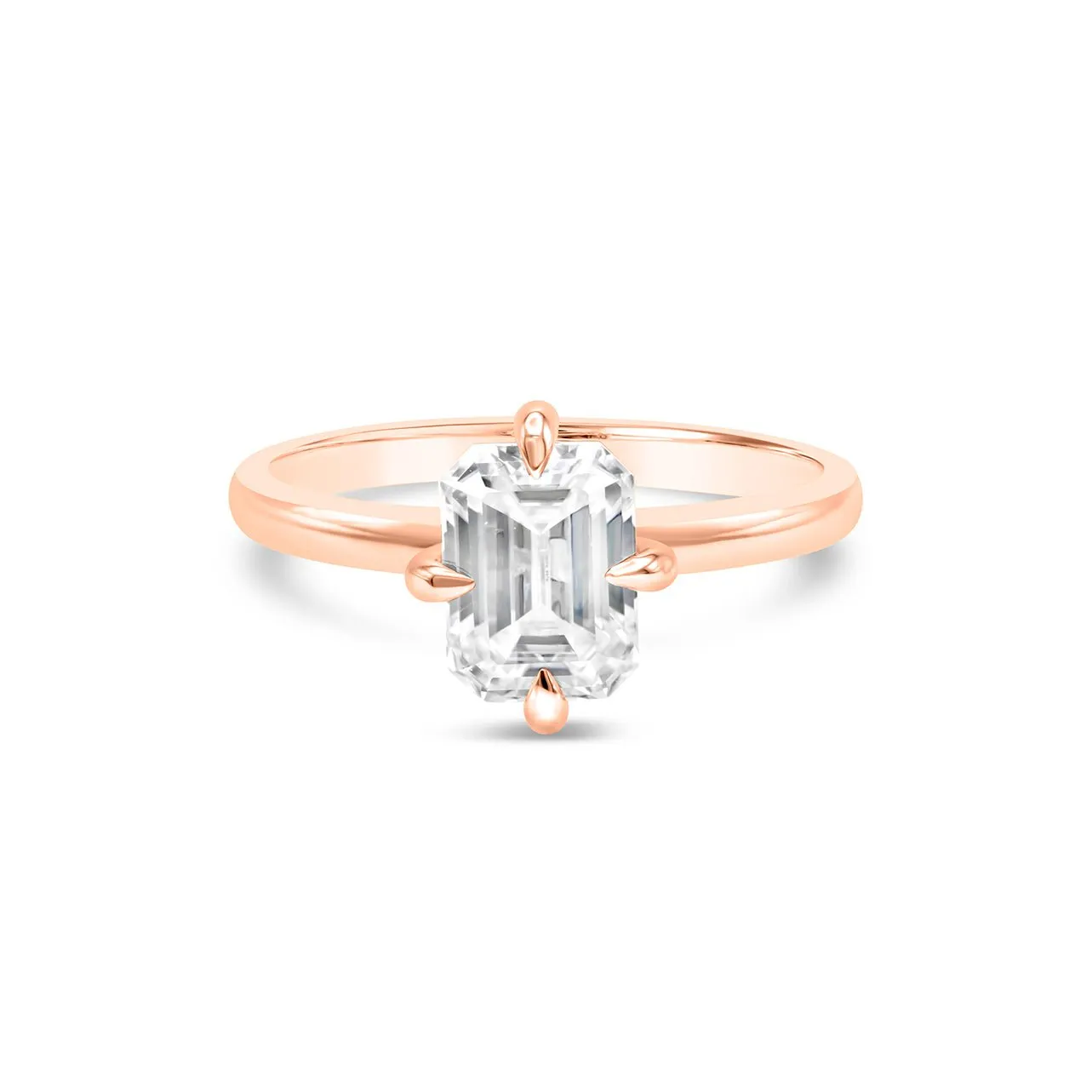 Kayla | Emerald Moissanite Solitaire Engagement Ring