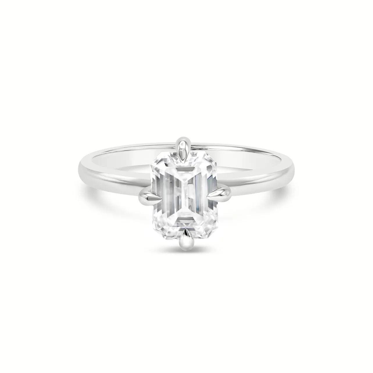 Kayla | Emerald Moissanite Solitaire Engagement Ring