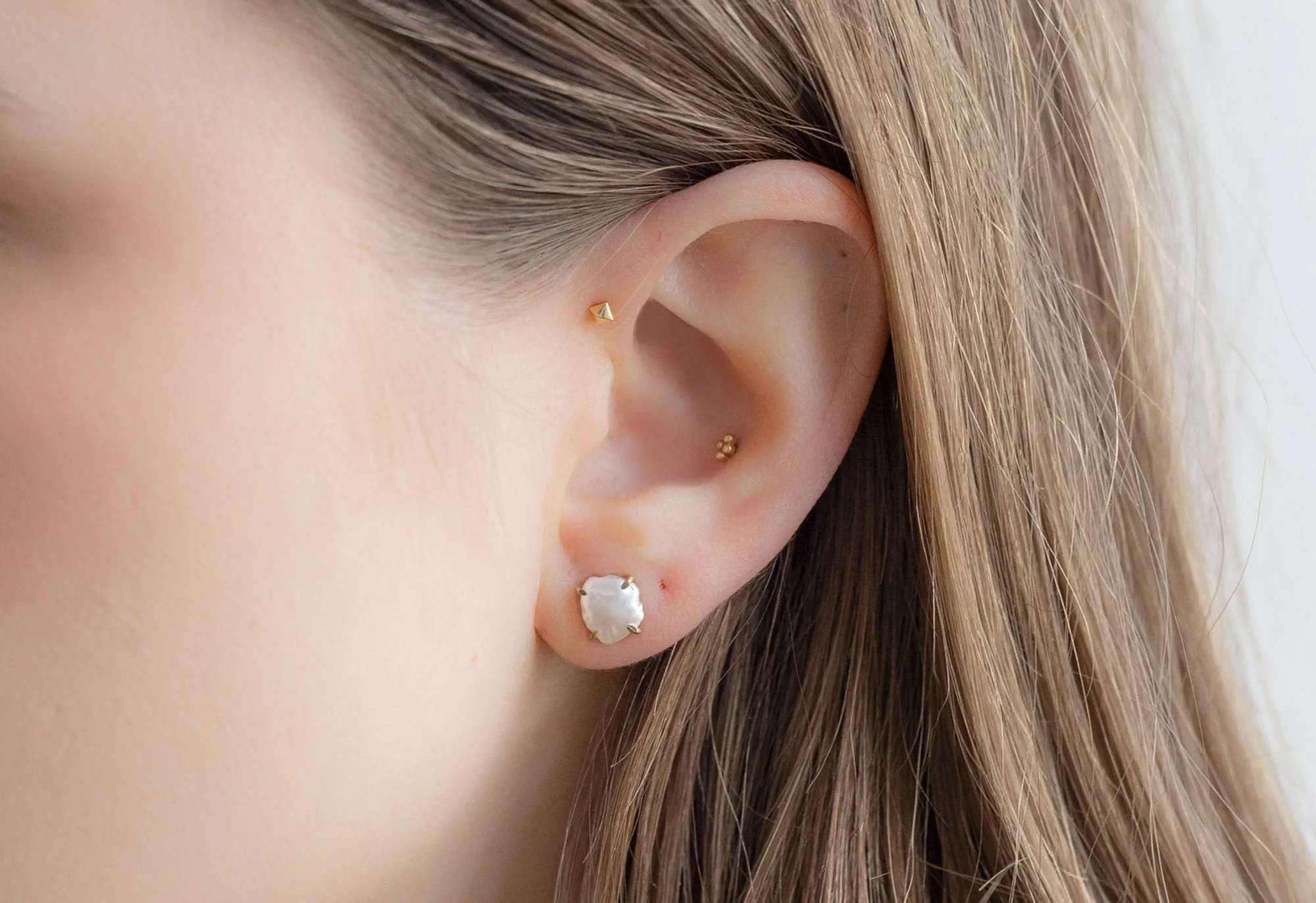 Keshi Pearl Stud Earrings