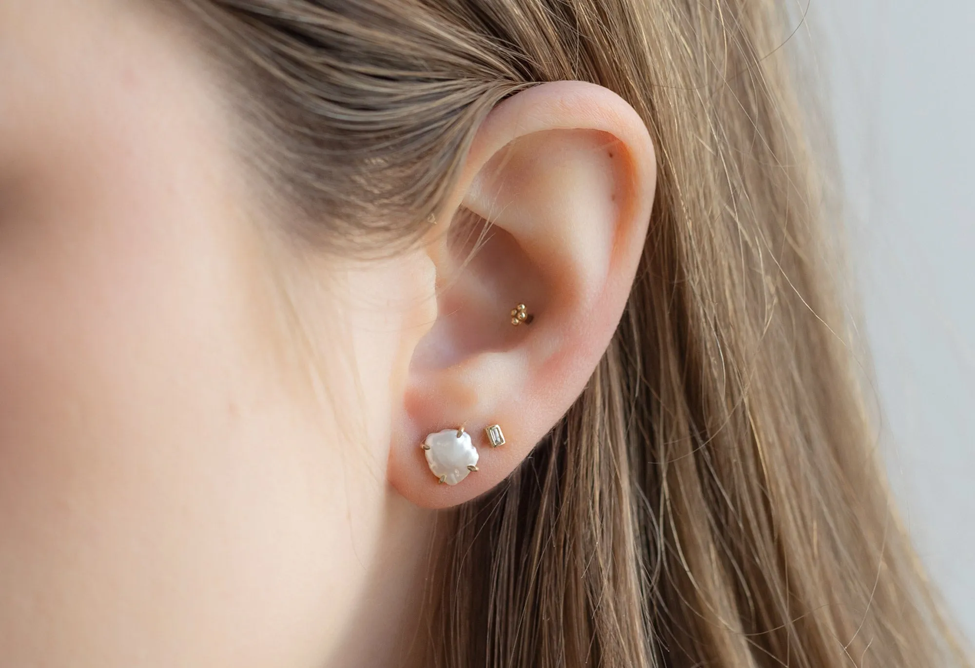 Keshi Pearl Stud Earrings