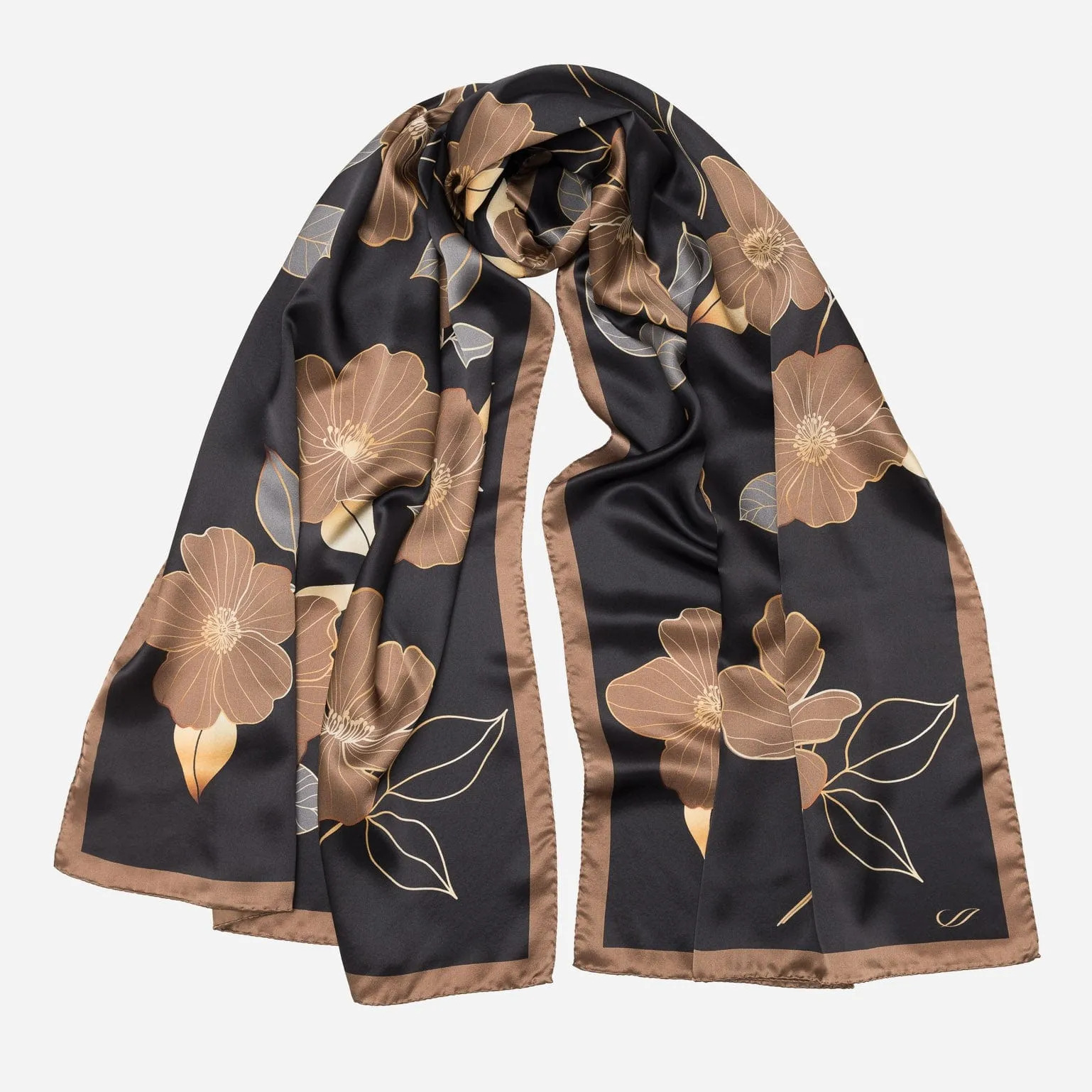 Laura - Silk Scarf/Shawl - Black