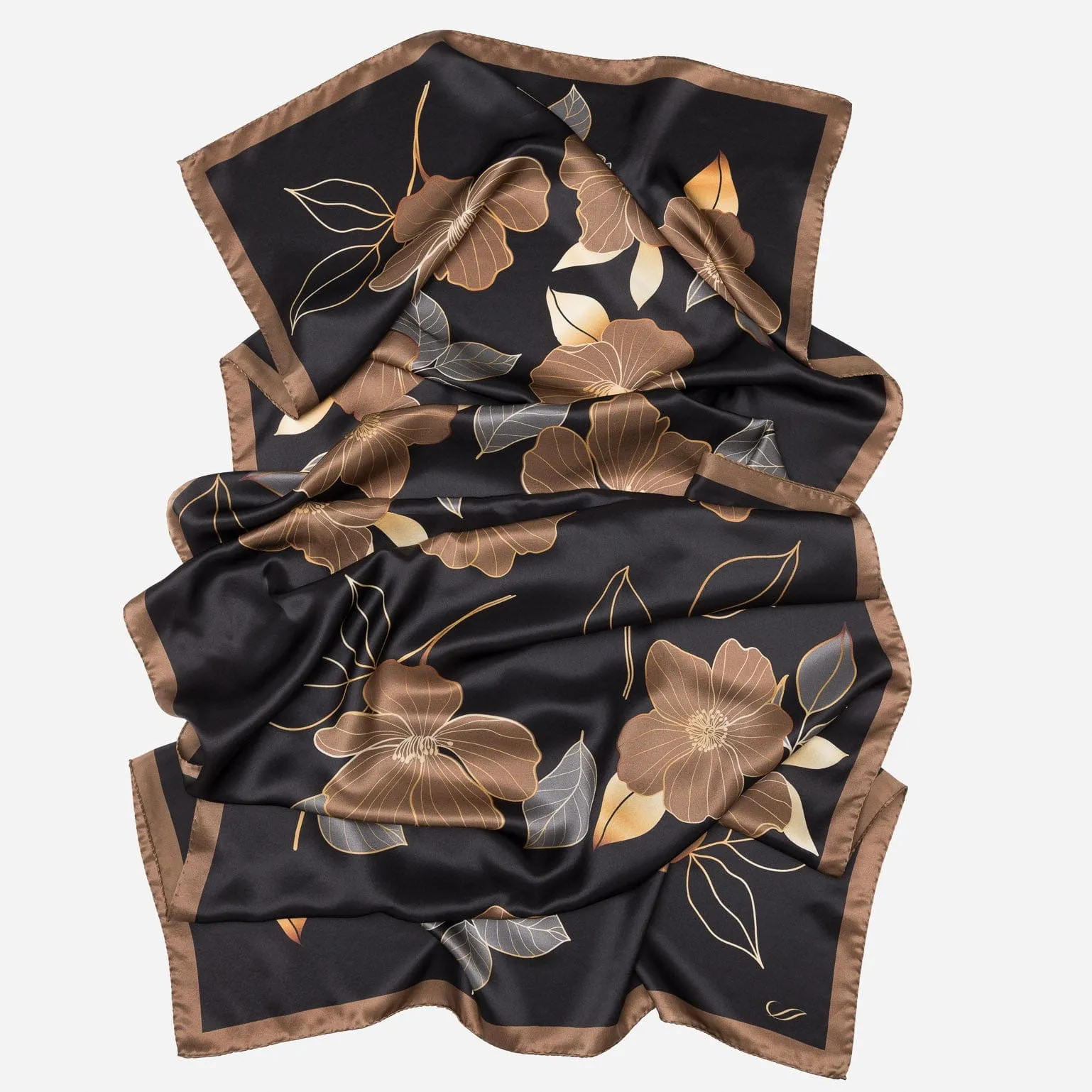 Laura - Silk Scarf/Shawl - Black