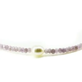 Lavender Love Pearl Choker Necklace