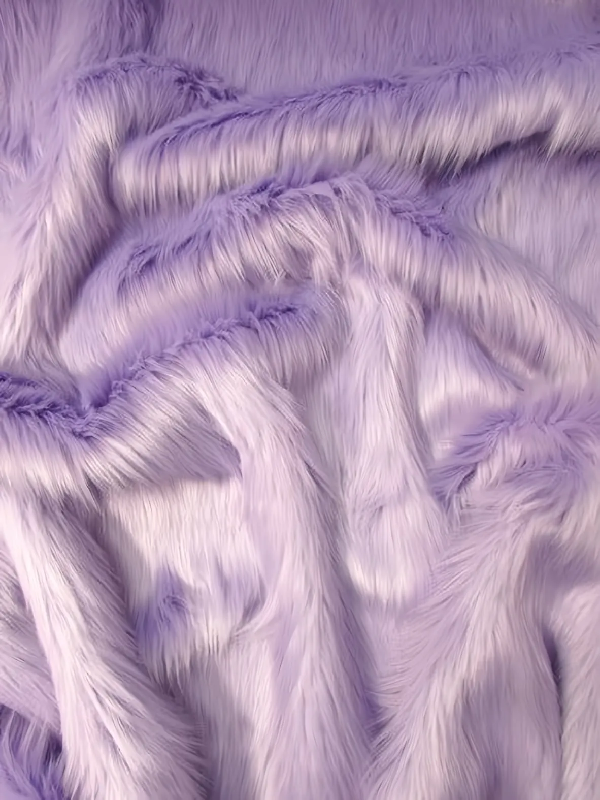 Lavender Solid Shaggy Long Pile Faux Fur Fabric / Sold By The Yard (Closeout)