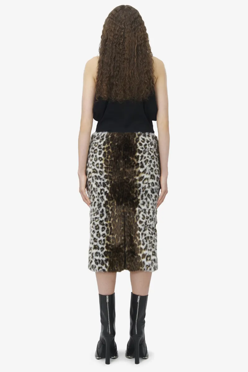 Leopard Jacquard Pencil Skirt