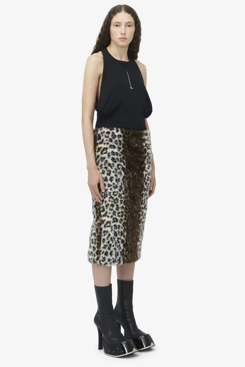 Leopard Jacquard Pencil Skirt