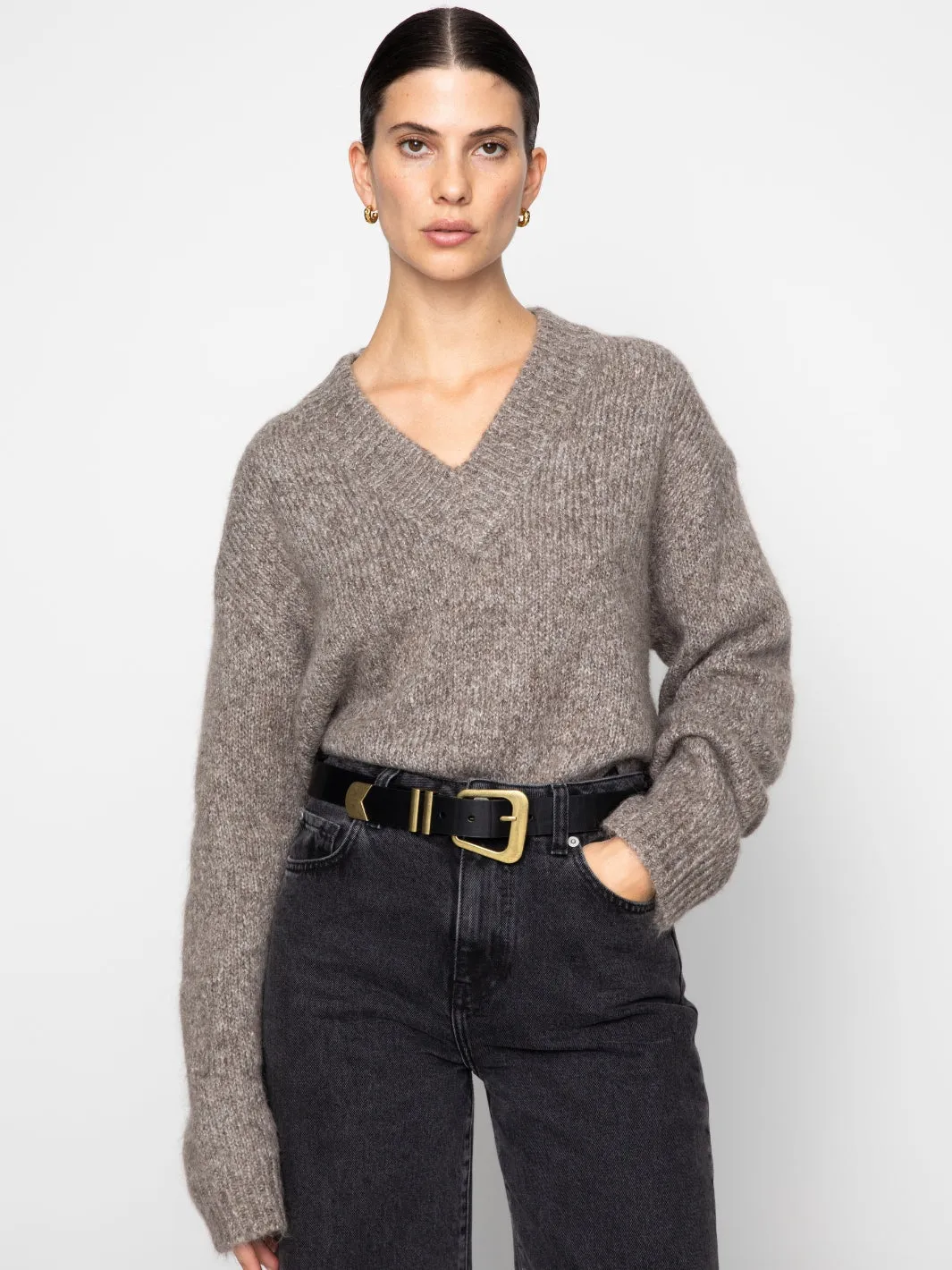 LOU KNIT SWEATER Grbrun