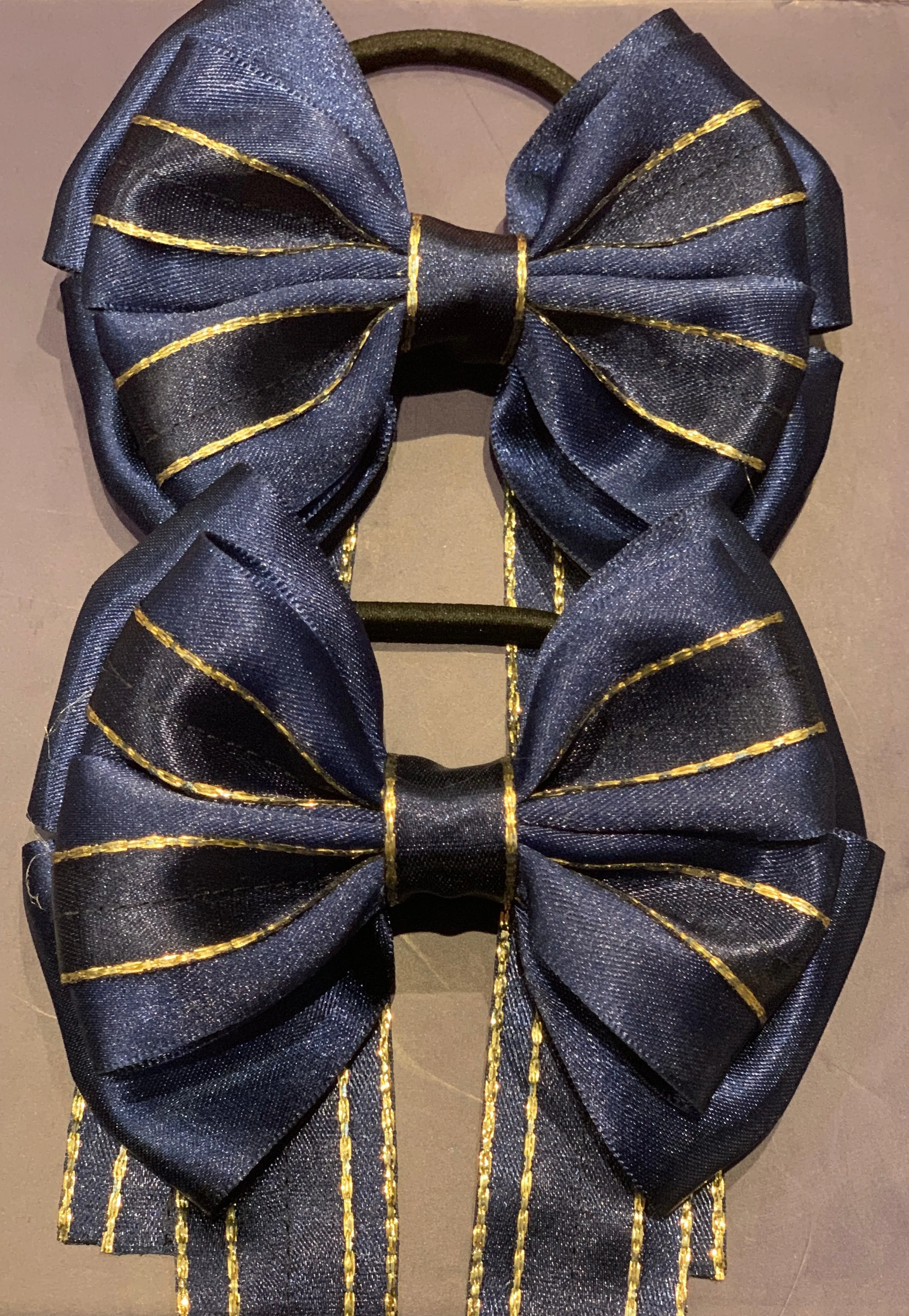 Luxury Bows: Navy & Gold Bows with Tails