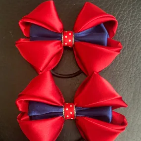 Luxury Bows: Red and navy with polka dots