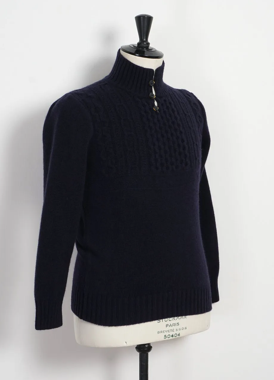 MAIRTÍN BEAG | Merino Wool Button-up Knit | Nocturne