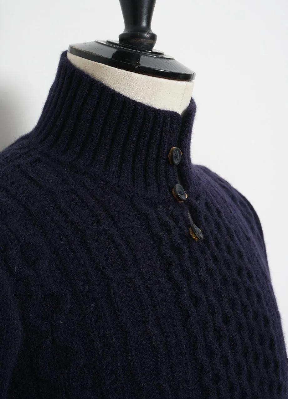 MAIRTÍN BEAG | Merino Wool Button-up Knit | Nocturne