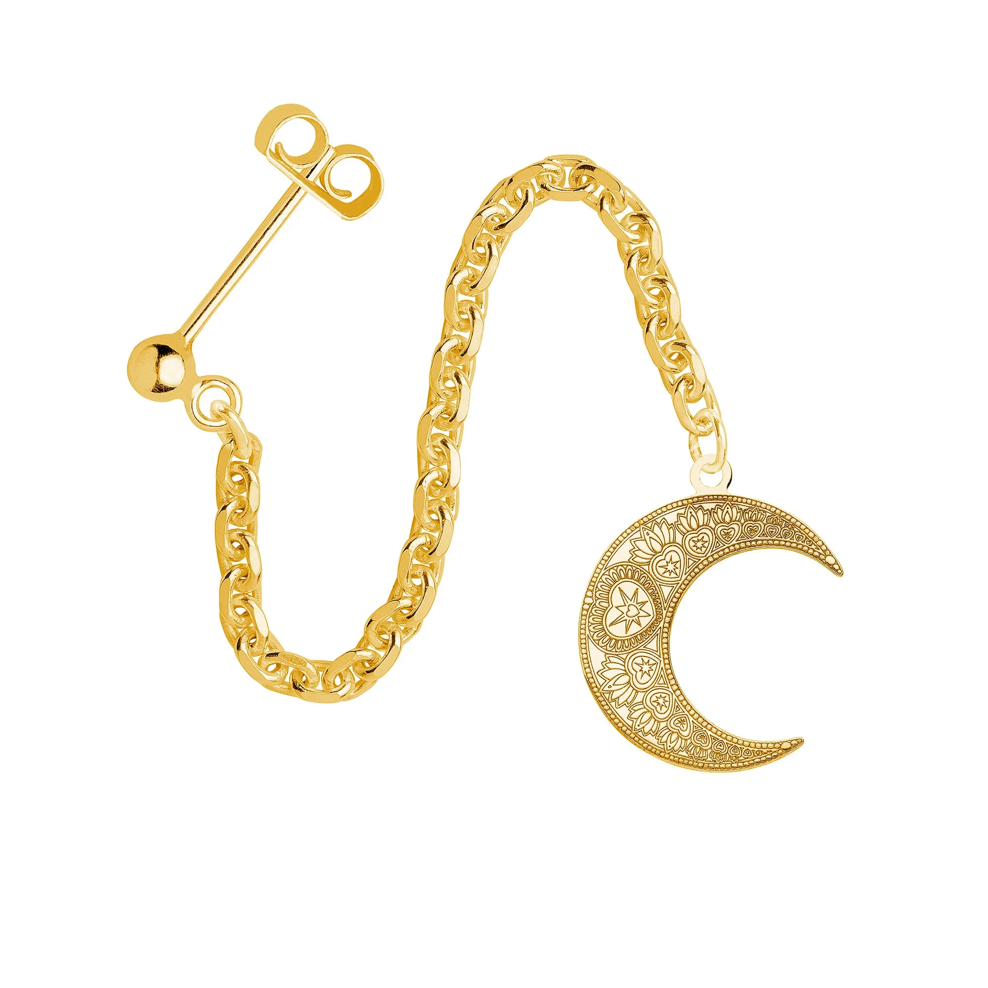 Mandala Moon Single Earring