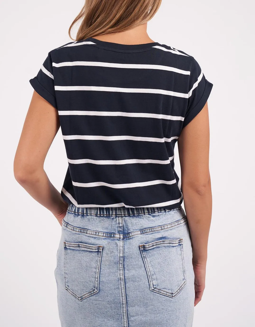 Manly Stripe Tee - Navy/White Stripe