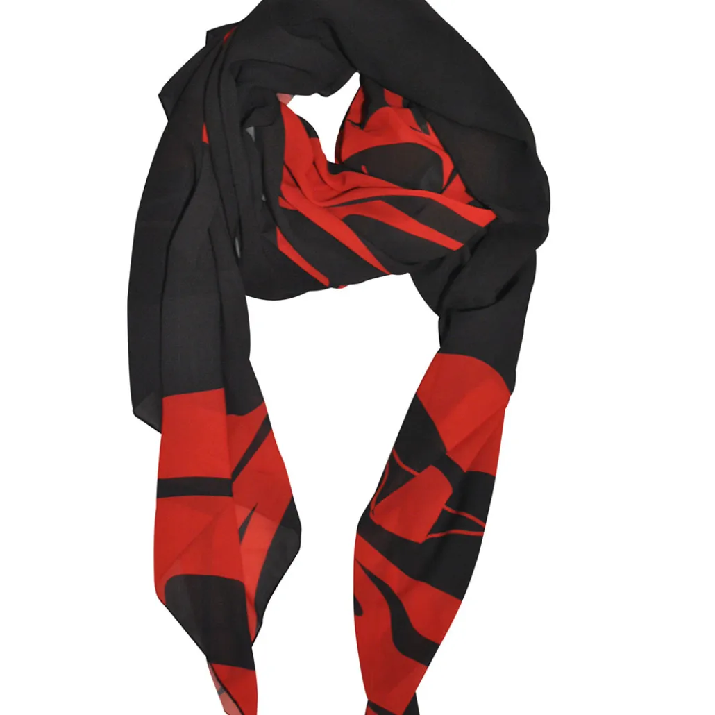 Maple Leaf (Black) - Scarf/Wrap