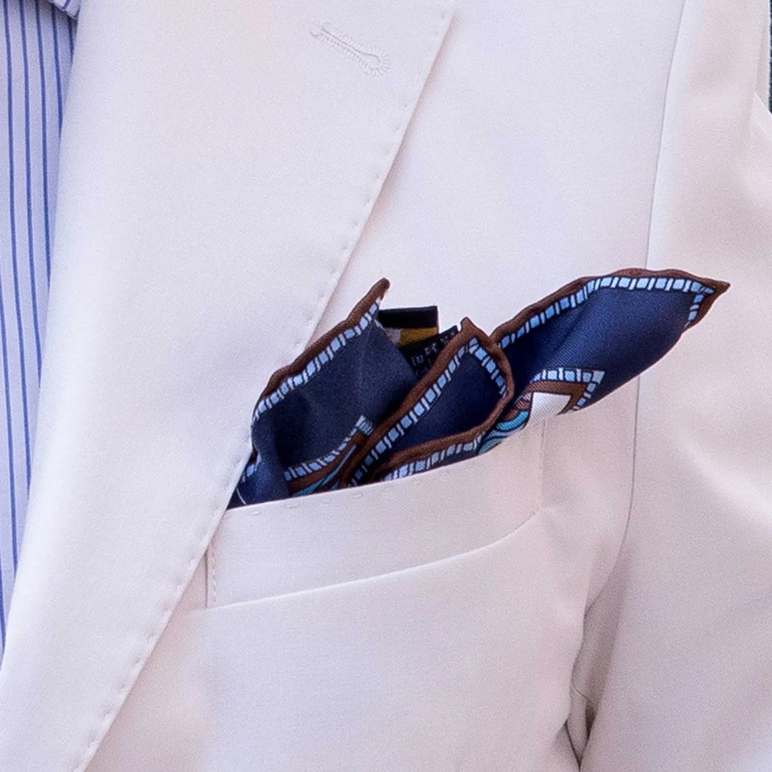 Martino - Silk Pocket Square - Blue