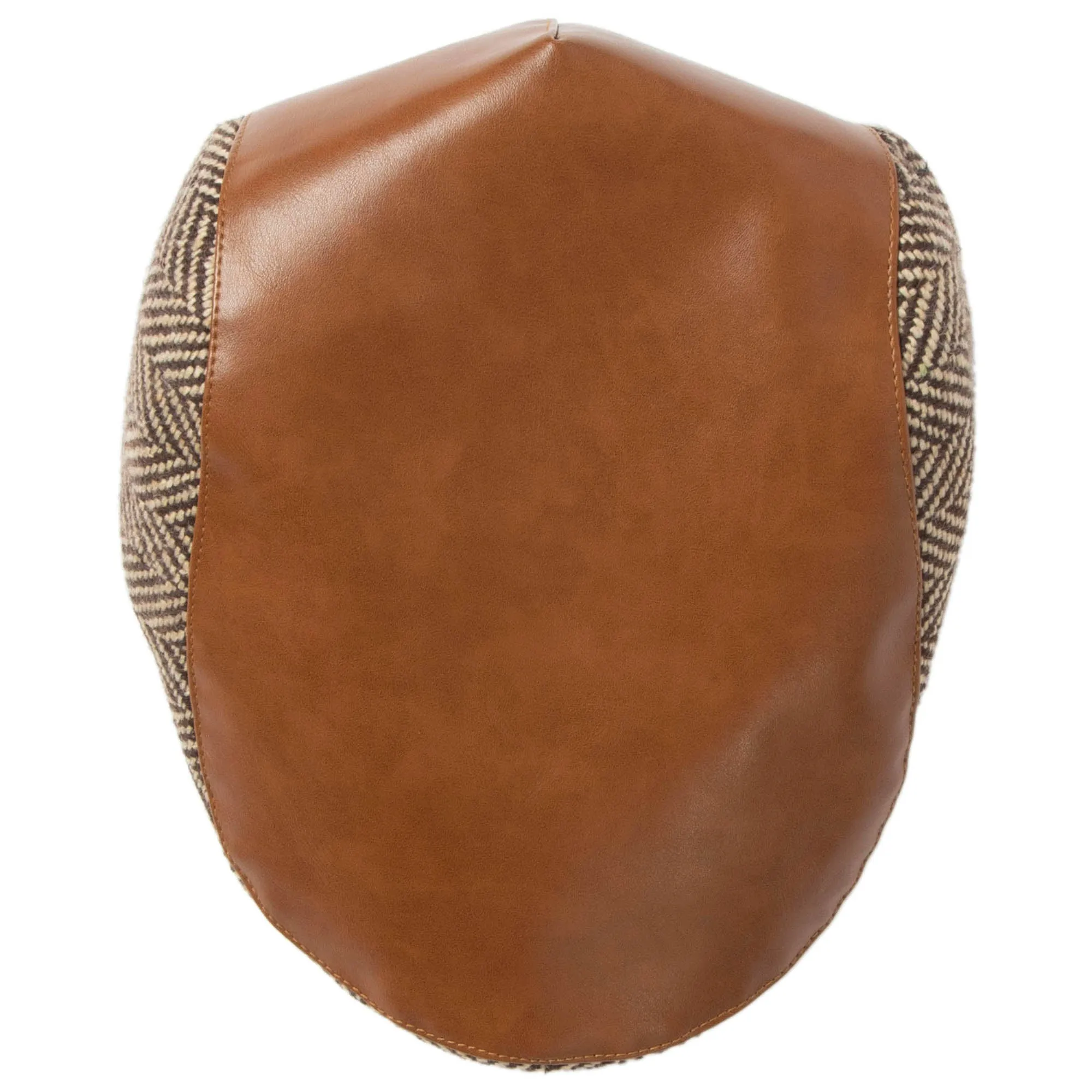 Men's Faux Leather Driver with Herringbone Side Panels